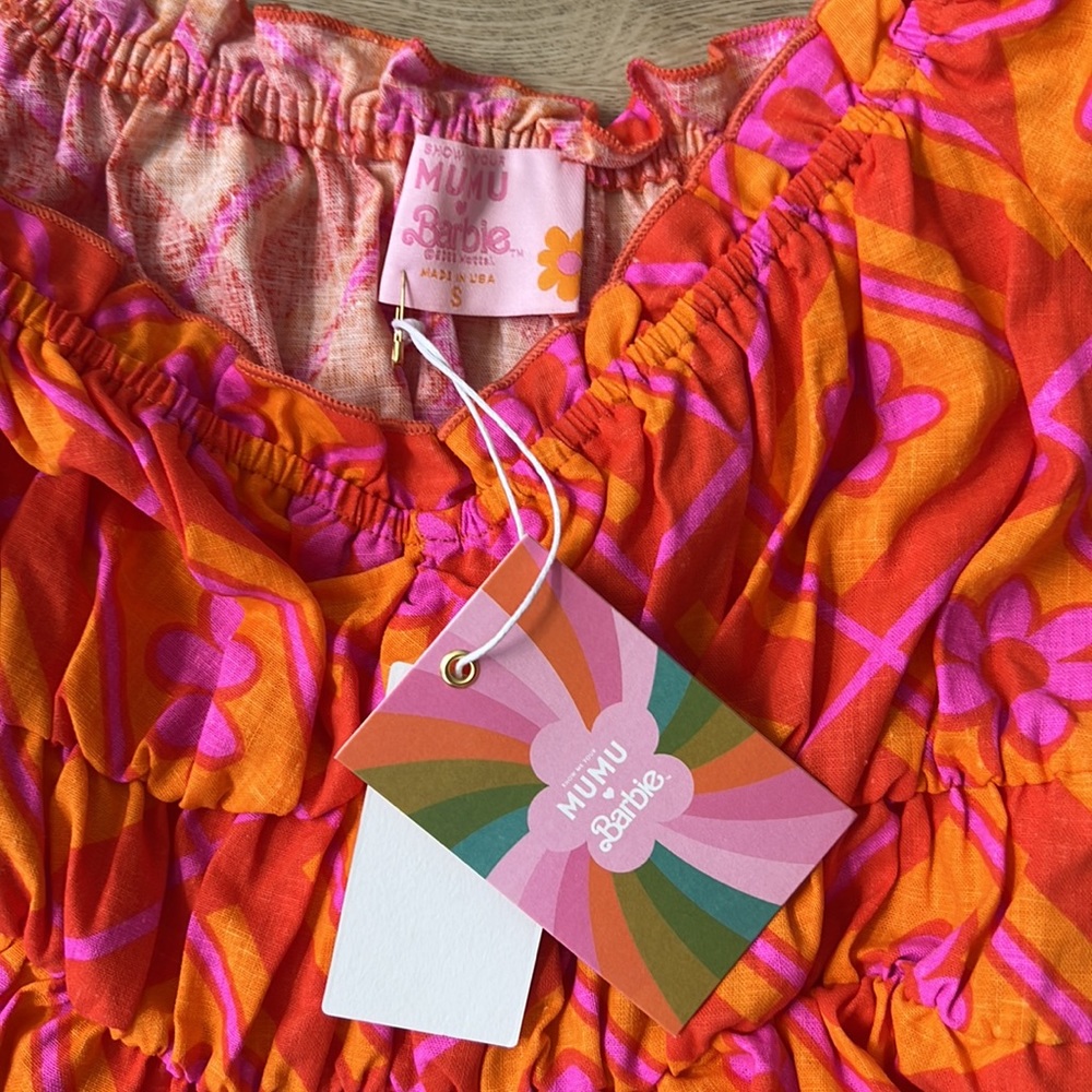 Show Me Your Mumu x Barbie Nikki Mini Dress in Malibu Daisy - Picture 3 of 4